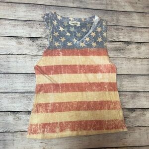 Monocracy Distressed American flag Tank Size M/L